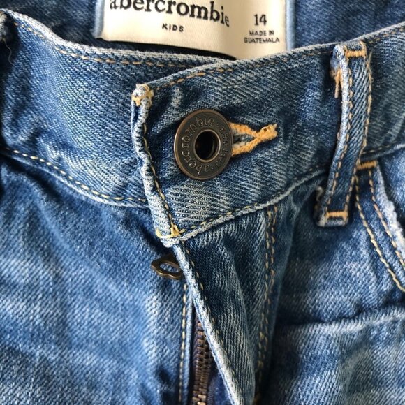 ABERCROMBIE Kids Jean Shorts Denim Medium Wash 14 - Picture 4 of 6